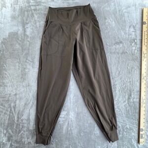 Oalka Womens High Waisted Joggers Dark Brown Athletic Yoga Pants Size M
